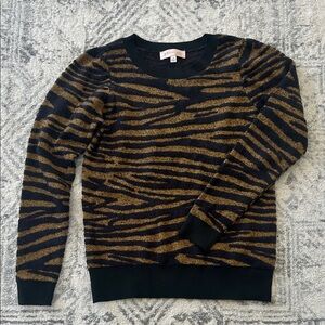 Philosophy Black and Gold Patterned Sweater